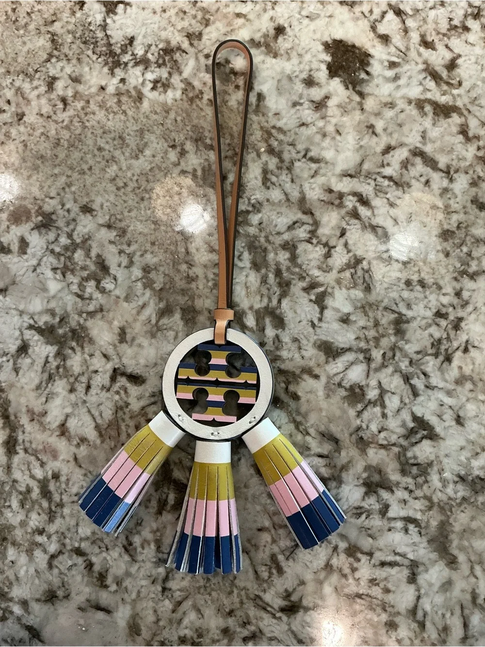 Tory Burch Leather NWOT Tassel Keychain Charm in Multicolor